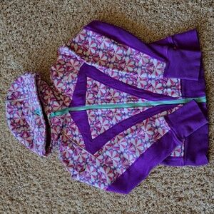 Ivivva Purple and Pink Patterned Girls Hoodie